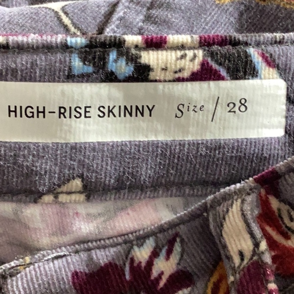 Anthropologie Pilcro and The Letterpress Corduroy High Rise Skinny Jeans Size 28 - Picture 8 of 10